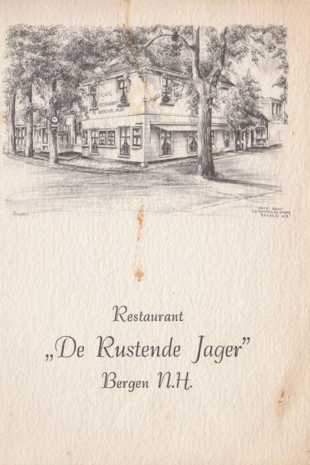 HVB FO 00024-1 Menukaart De Rustende Jager (voorzijde)