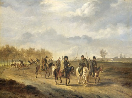 HVB FO 001013  Kozakken op een landweg bij Bergen, schilderij uit 1813 van Pieter Gerardus van Os, coll Rijksmuseum