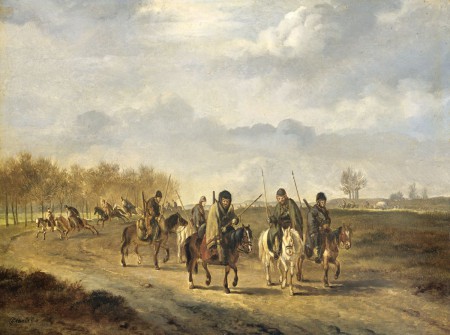 HVB FO 001013  Kozakken op een landweg bij Bergen, schilderij uit 1813 van Pieter Gerardus van Os, coll Rijksmuseum
