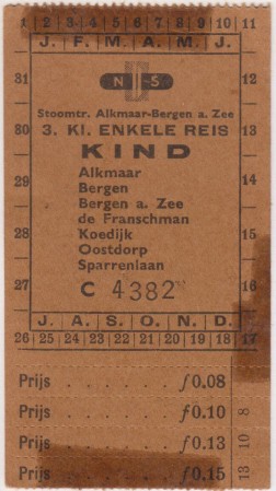 HVB FO 00559  Treinkaartje voor Bello, omstreeks 1954