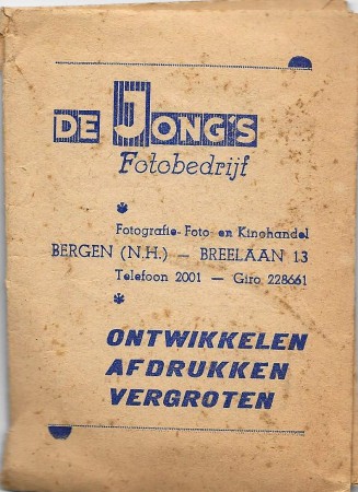 HVB FO 01097  Mapje van De Jong's Fotobedrijf